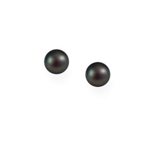 Freshwater Pearls: Black Freshwater Pearl Stud Earrings - 8 mm