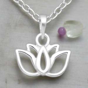 Sterling Silver Lotus Flower Pendant