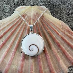 Bestsellers: Sterling Silver Shiva Shell Round Pendant