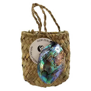 Giftware: Paua Shell Gem in Kete Bag