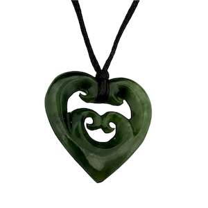 Small Pounamu Manawa & Koru Pendant