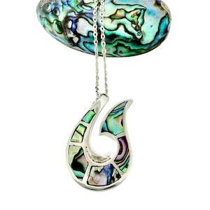 Bestsellers: Sterling Silver & Paua Shell Fish Hook Pendant