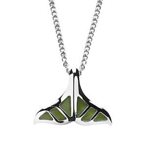 Bestsellers: Sterling Silver Greenstone Whales Tail Pendant
