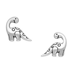 Sterling Silver Dinosaur Stud Earrings