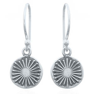 Sterling Silver Sunburst Dangly Earrings