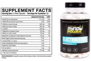 Ryno Power: RYNO POWER ELECTROLYTES SUPPLEMENT