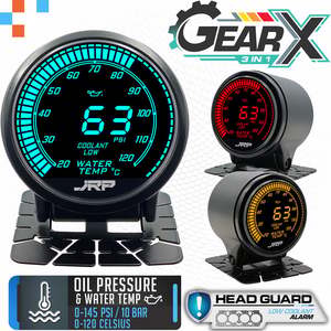 JRP 3in1 Oil Pressure + Water Temp & Low Coolant Gauge 52mm