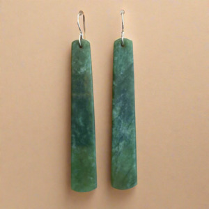 Pounamu Earrings: Whakakai Pounamu (Drop Earrings) - 21