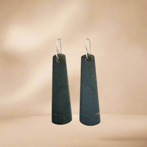 Pounamu Earrings: Whakakai Pounamu (Drop Earrings) - 15