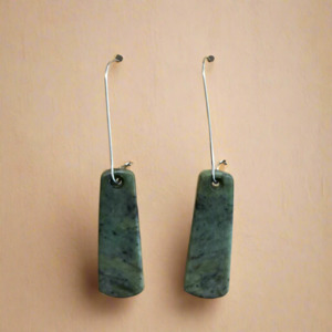 Pounamu Earrings: Whakakai Pounamu (Drop Earrings) - 7