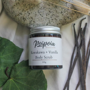 Skincare: Kawakawa + Vanilla Body Scrub (100g) - Poipoia Otautahi