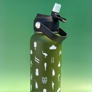 32oz (946mL) Thermal Insulated Wide Mouth Drink Bottle – Flex Straw Cap