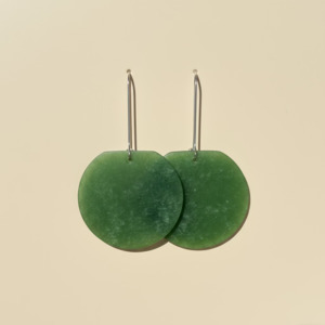 All: Whakakai Pounamu (Half Disc Earrings) - 5