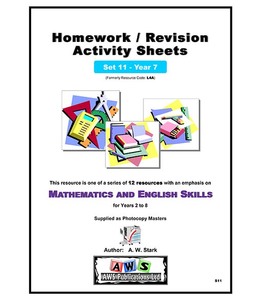 Products: S11: Mathematics & English Activity Sheets – Set 11 / Year 7 – AWS Publications