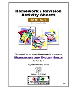 Products: S12: Mathematics & English Activity Sheets – Set 12 / Year 7 – AWS Publications