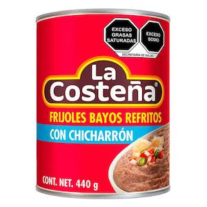 Mexican Beans: Refried beans with chicharron BBD APRIL 2024