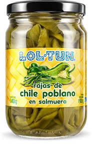 Chillis Vegetables: Rajas de Chile Poblano 340 g