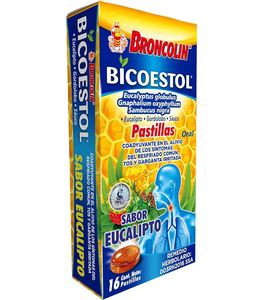 Broncolin Bicoestol Herbal Lozenges – Eucalyptus Flavour (16 Pack)