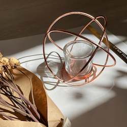 Frontpage: Copper Orbital Tea Light Holder