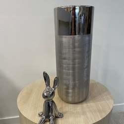 Silver Cylinder Glass Vase