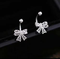 Jewellery: Reverse Bow Stud - Sterling Silver