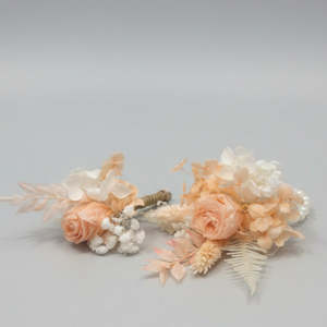 Corsage & Buttonhole Set - Preserved Peach Rose