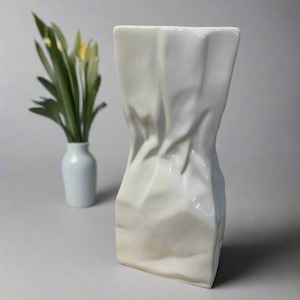 Large Ceramic Paper Bag Vase