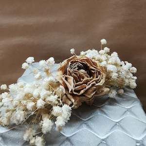 Preserved Gypsophilia & Dried Rose Hair Slide