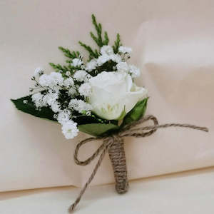 Wedding Flowers: Buttonhole- Fresh Flower White