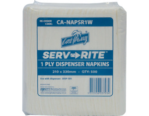 Napkins: Dispenser napkin 1 ply white