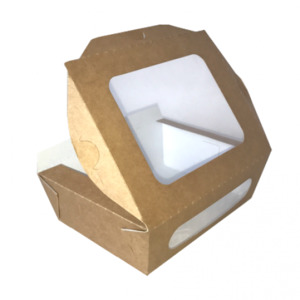 Kraft Cardboard Window Lunch Box 700ml 50/slv 200/ctn 120x160x50