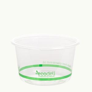 Biodegradable Compostable Containers: PLA Deli Bowl 500mL 50/slv 1000/ctn