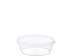 Plastic: Round Tamper Evident Tub 87mm 265ml 50/slv 1000/ctn