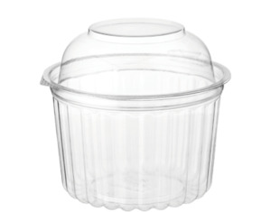 Plastic: Show Bowl 16oz (455ml) Domed Lid Container 25/slv. 250/ctn