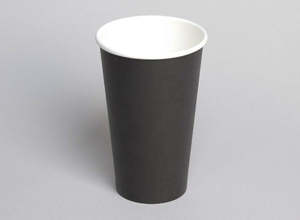 Hot Cups: PE Single Wall 16oz Black Coffee Cup 50/slv 1000/ctn