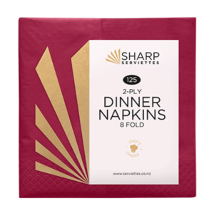 Dinner Napkins: Red 2 Ply Dinner Napkin 125/pkt
