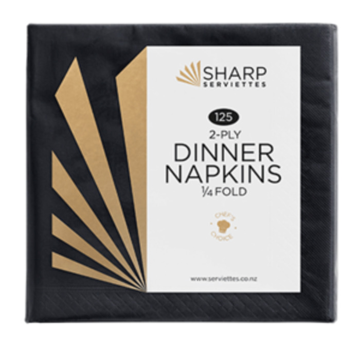 Black 2 Ply Dinner Napkin 125/pkt