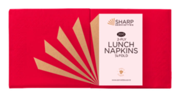 Red 2 ply Luncheon Napkin 200/pkt