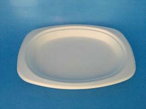 Plates Biodegradable Compostable: Sugarcane Oval Plate small 50/sleeve, 800/carton