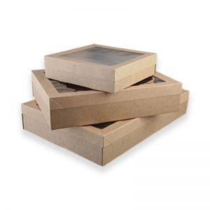 Platters Cardboard: Non Window Lid for XL Kraft Catering Box 50/ctn