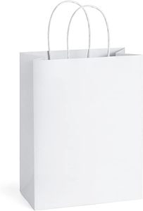 Handle Carry Bags: White Kraft Paper Twist Handle Bag Baby 265x160x50 50/bdl 500/ctn