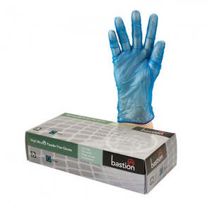 Blue Vinyl Non Powdered MED Gloves 100/box 1000/ctn