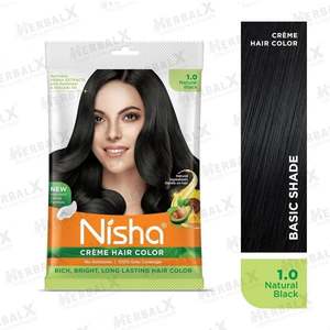 Products: Nisha Natural Black creme hair color Sunflower, Avocado Oil & Henna Extracts No ammonia (20ml+20gm) – KOTTAKKAL AYURVEDA NZ