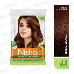 Products: Nisha Natural Brown Permanent Cream Hair Color No Ammonia 20gm Colourant + 20ml Developer – KOTTAKKAL AYURVEDA NZ