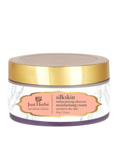 Moisturisers Creams: Silkskin Ashwagandha + Aloevera Moisturising Cream 50gms