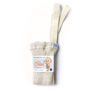 Cream Shorty Retro Tights With Braces