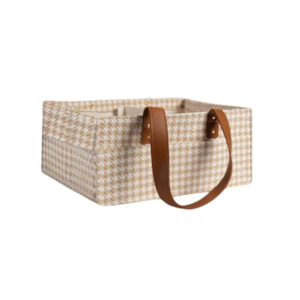 Diaper Bags: Tan Houndstooth Mini Bunnie Caddie