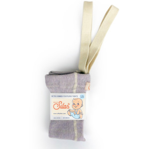 Creamy Lavender Footless Retro Tights With Braces