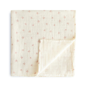 Bows Organic Cotton Muslin Swaddle Blanket