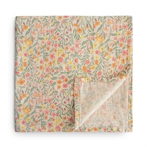 Swaddles Wraps: Pastel Blooms Organic Cotton Muslin Swaddle Blanket